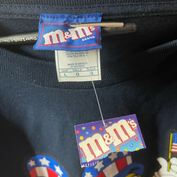 NWT M&M Tee Yellow Red Show Your Colors Patriotic American Flag Hats 4th July L - Picture 3 of 4